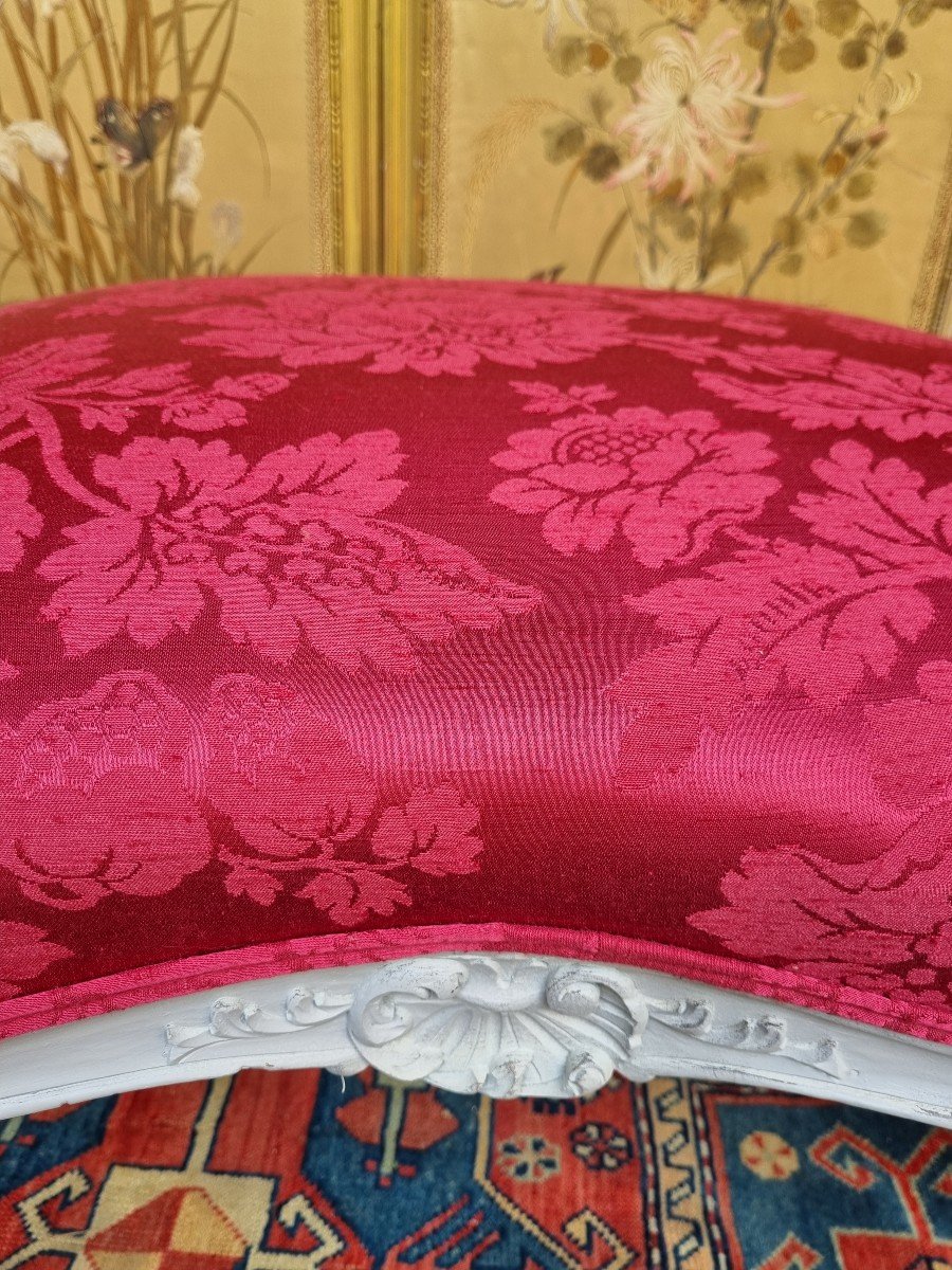 TABOURET OTTOMAN BOUT DE CANAPE POUF STYLE LOUIS XV-photo-2