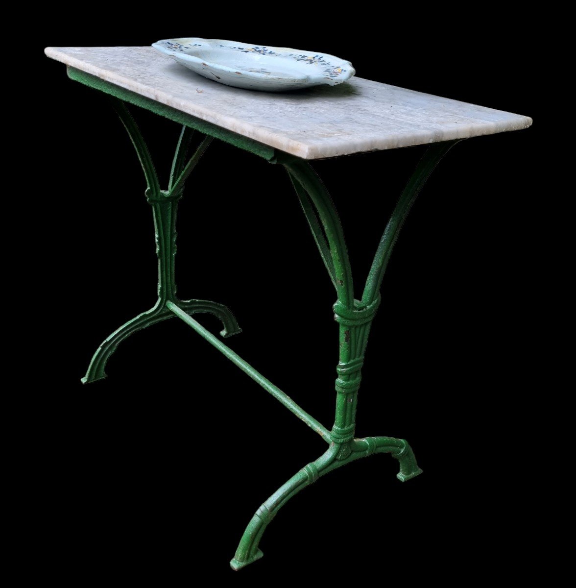 Cast Iron And Marble Garden Bistro Table Circa 1900-photo-2