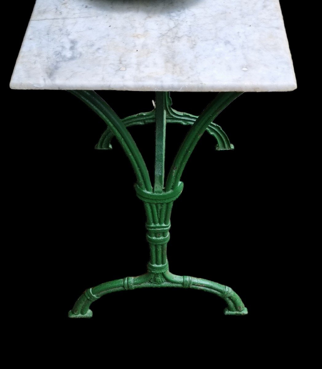 Cast Iron And Marble Garden Bistro Table Circa 1900-photo-3