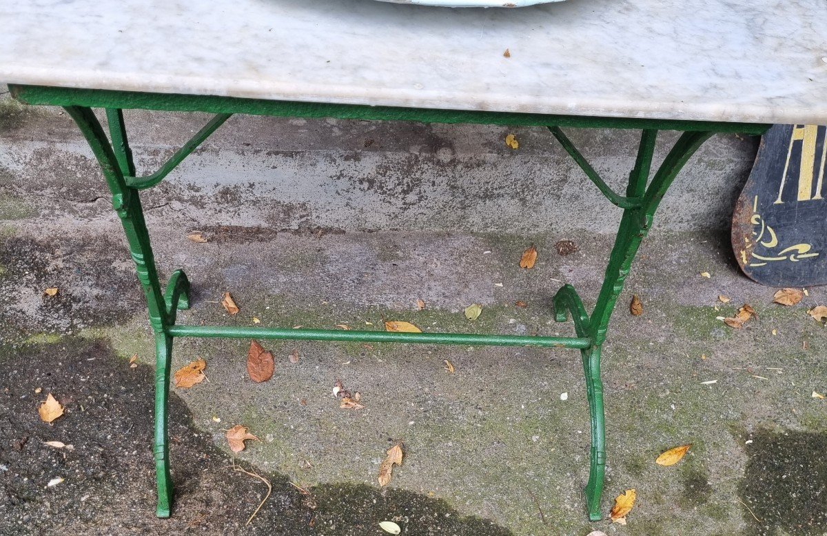 Cast Iron And Marble Garden Bistro Table Circa 1900-photo-2