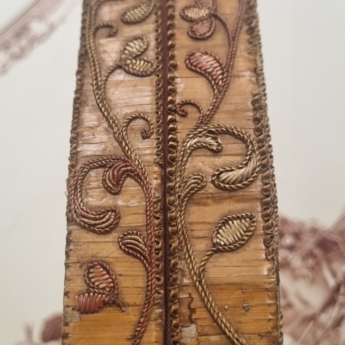 BOÎTE  ETUI MARQUETERIE DE PAILLE ÉPOQUE XVIIIe LOUIS XV BRODERIE-photo-2