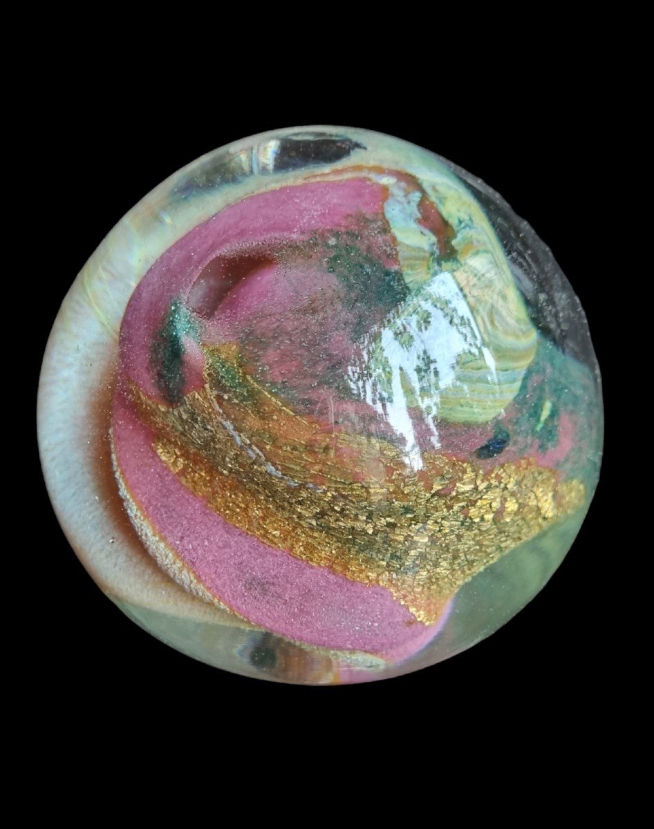 Jean-claude Novaro Paperweight With Biot Sulfide Glass Design-photo-2
