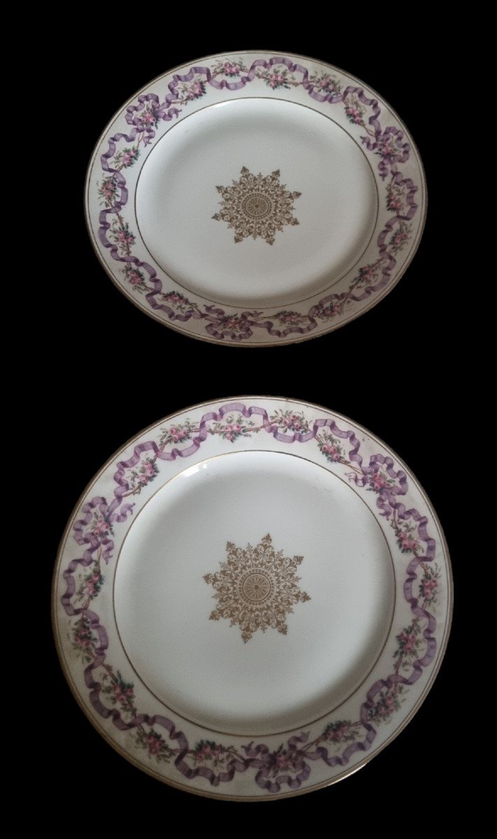 PORCELAINE DE SÈVRES ÉPOQUE NAPOLÉON III  PAIRE D'ASSIETTES ASSIETTES SEVRES-photo-4