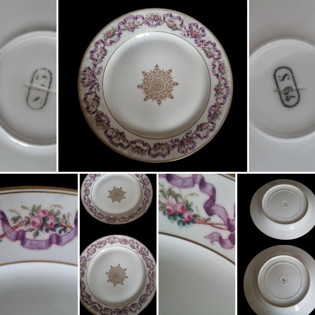 PORCELAINE DE SÈVRES ÉPOQUE NAPOLÉON III  PAIRE D'ASSIETTES ASSIETTES SEVRES