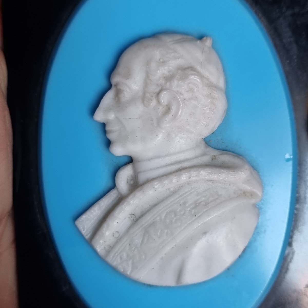 Leo XIII Pope Marble Profile Souvenir Rome Grand Tour Papauté-photo-2