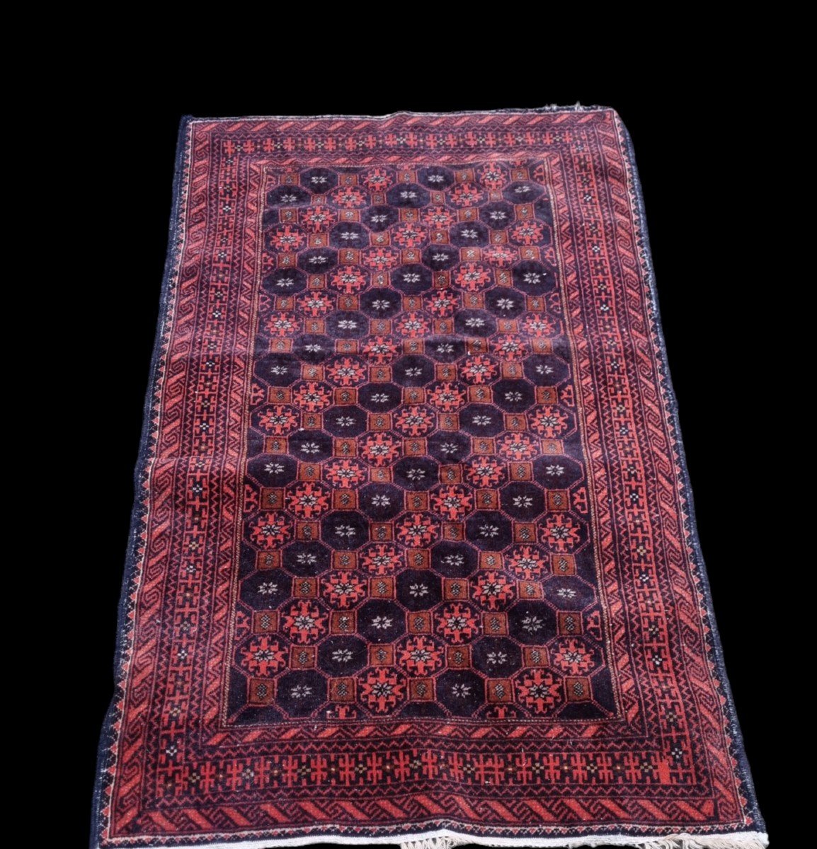 CARPETTE DESCENTE DE LIT TAPIS TIURMENE ENTIEREMENT NOUÉ MAIN ORIENT