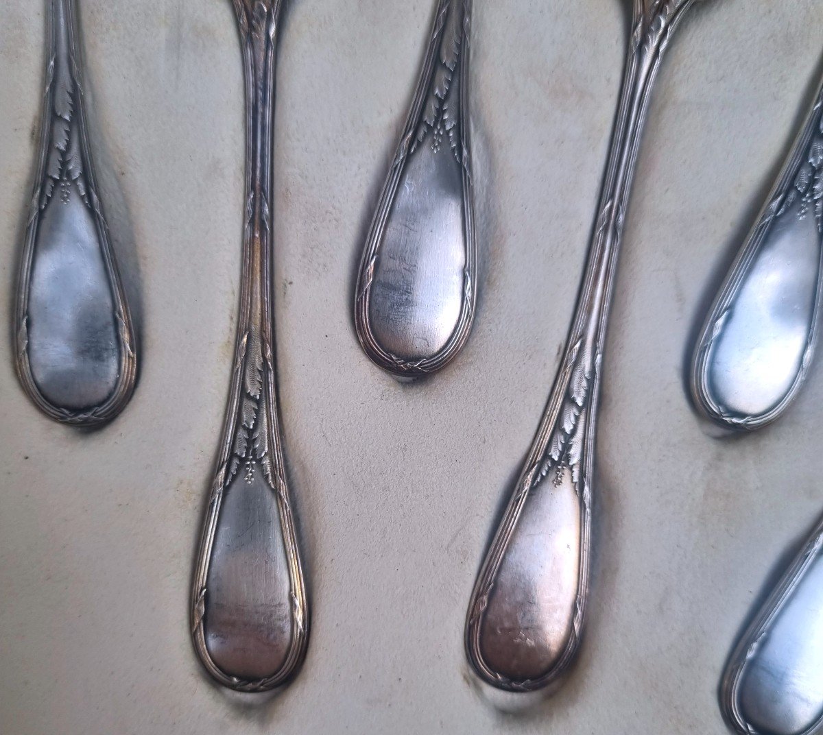 12 12 Small Sterling Silver Spoons Hallmed Minerva Spoon-photo-2