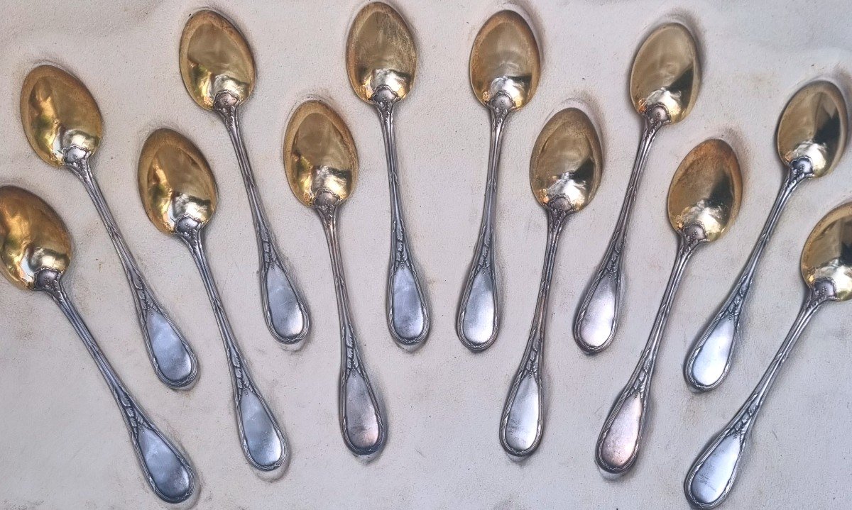 12 12 Small Sterling Silver Spoons Hallmed Minerva Spoon
