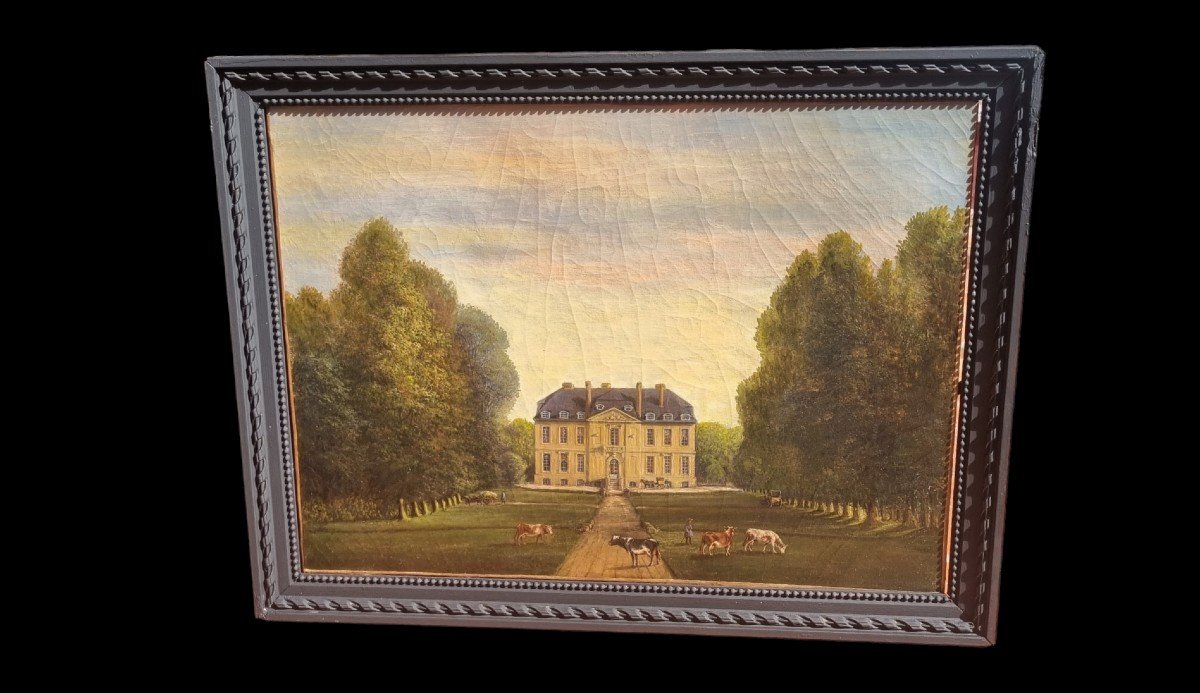 Chateau De La Tour Saint Pierre De Canivet Oil On Canvas Calvados Notmandie-photo-4