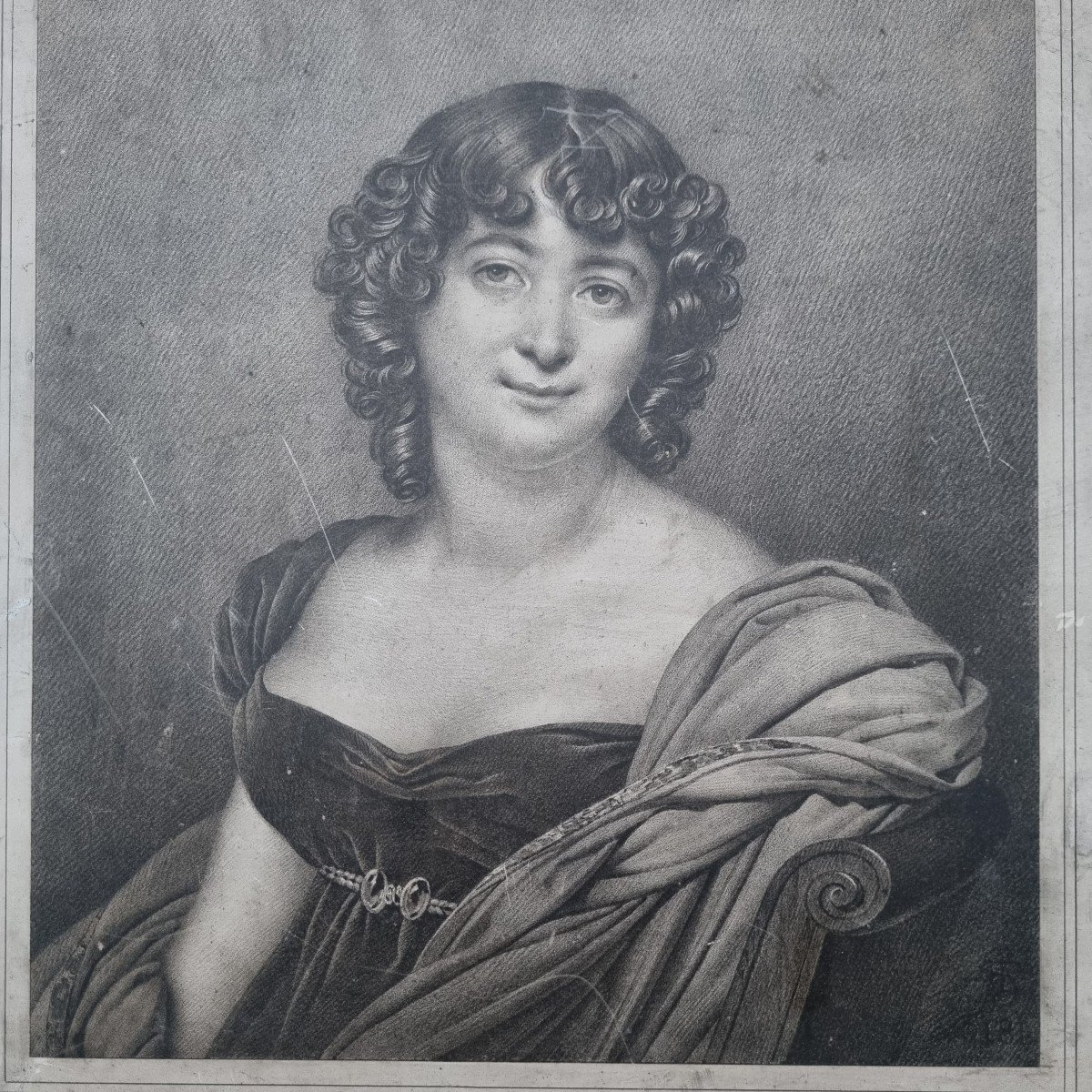 PIERRE LITHOGRAPHIQUE d'après GIRODET  MONTARGIS MADAME DE  PRONY Jean-Baptiste Aubry-Lecomte -photo-4