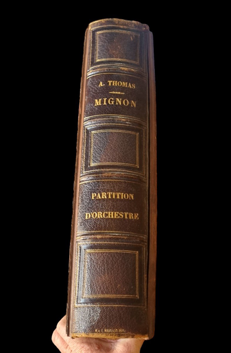 AMBROISE THOMAS OPÉRA MIGNON 1866 PARTITION D'ORCHESTRE MUSIQUE RELIURE BOIS-photo-8
