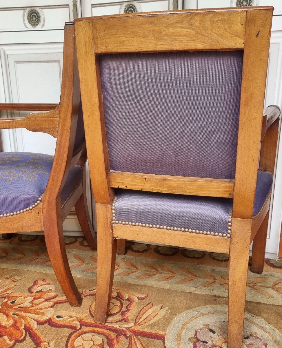 Pair Of Consulate Period Celebration Armchairs In Mahogany / Empire -photo-5