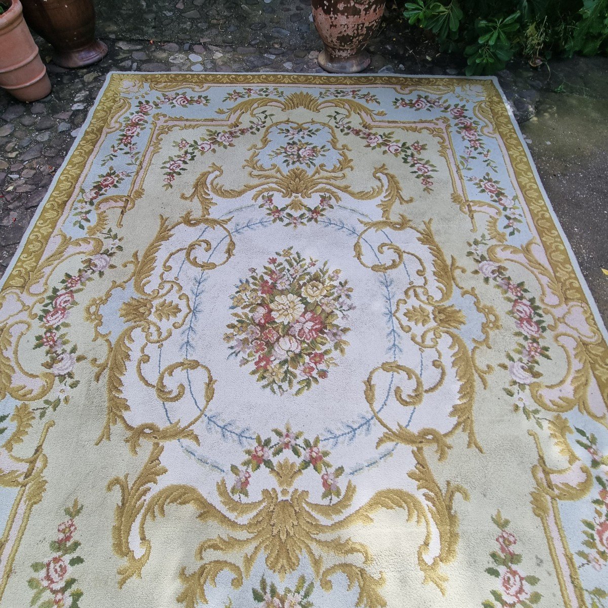 TAPIS TYPE BRAQUENIÉ OU REAL FABRICA DE TAPICES STYLE LOUIS XV XVI-photo-3