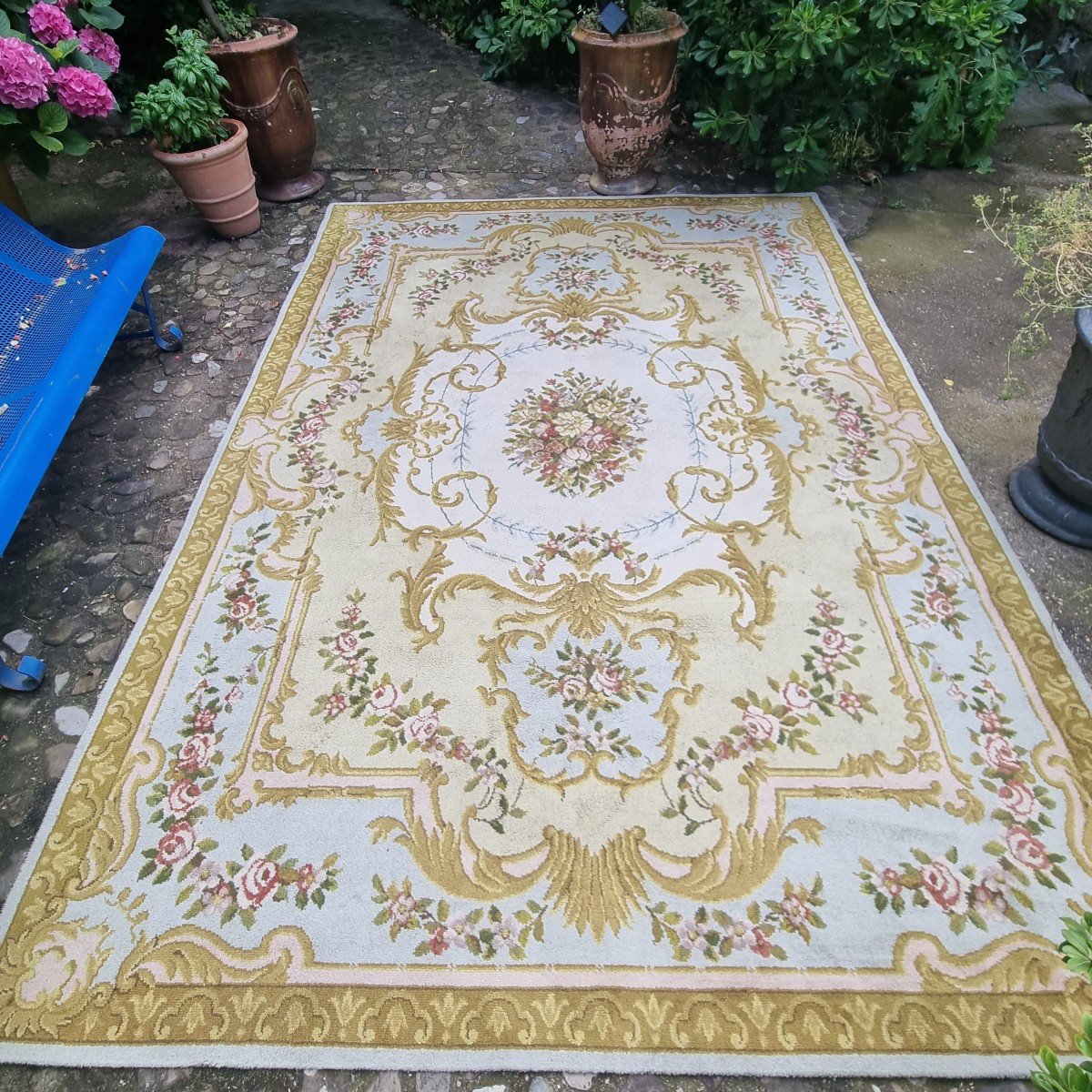 TAPIS TYPE BRAQUENIÉ OU REAL FABRICA DE TAPICES STYLE LOUIS XV XVI-photo-7