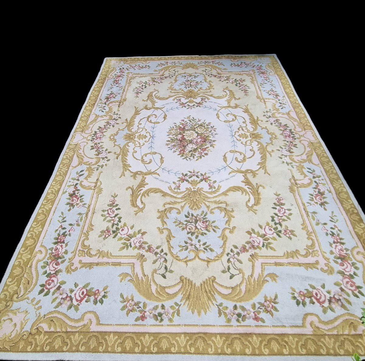 TAPIS TYPE BRAQUENIÉ OU REAL FABRICA DE TAPICES STYLE LOUIS XV XVI