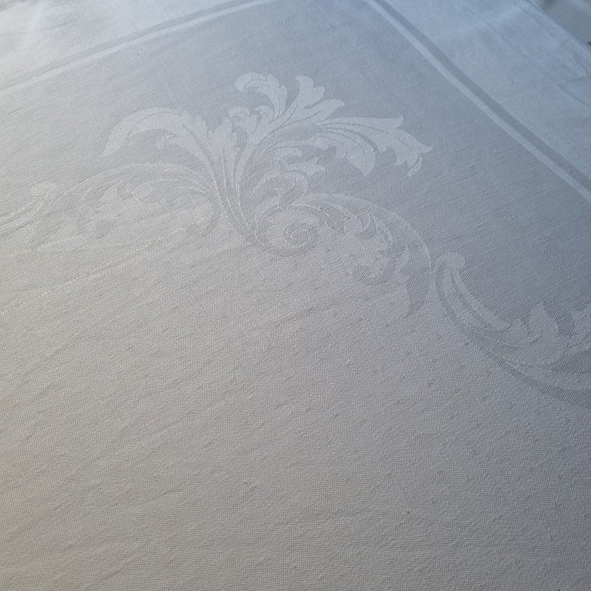 Damask Linen Tablecloth Circa 1900 Without Monogram Circa 1900 255 X 135 Cm-photo-2