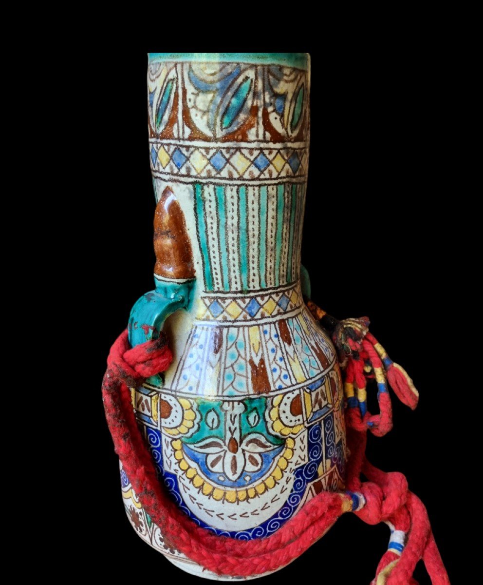 GRAND VASE EN CÉRAMIQUE POTERIE MAGHREB MAROC FEZ FES NABEUL FIN XIXe  / DÉBUT XXe-photo-4