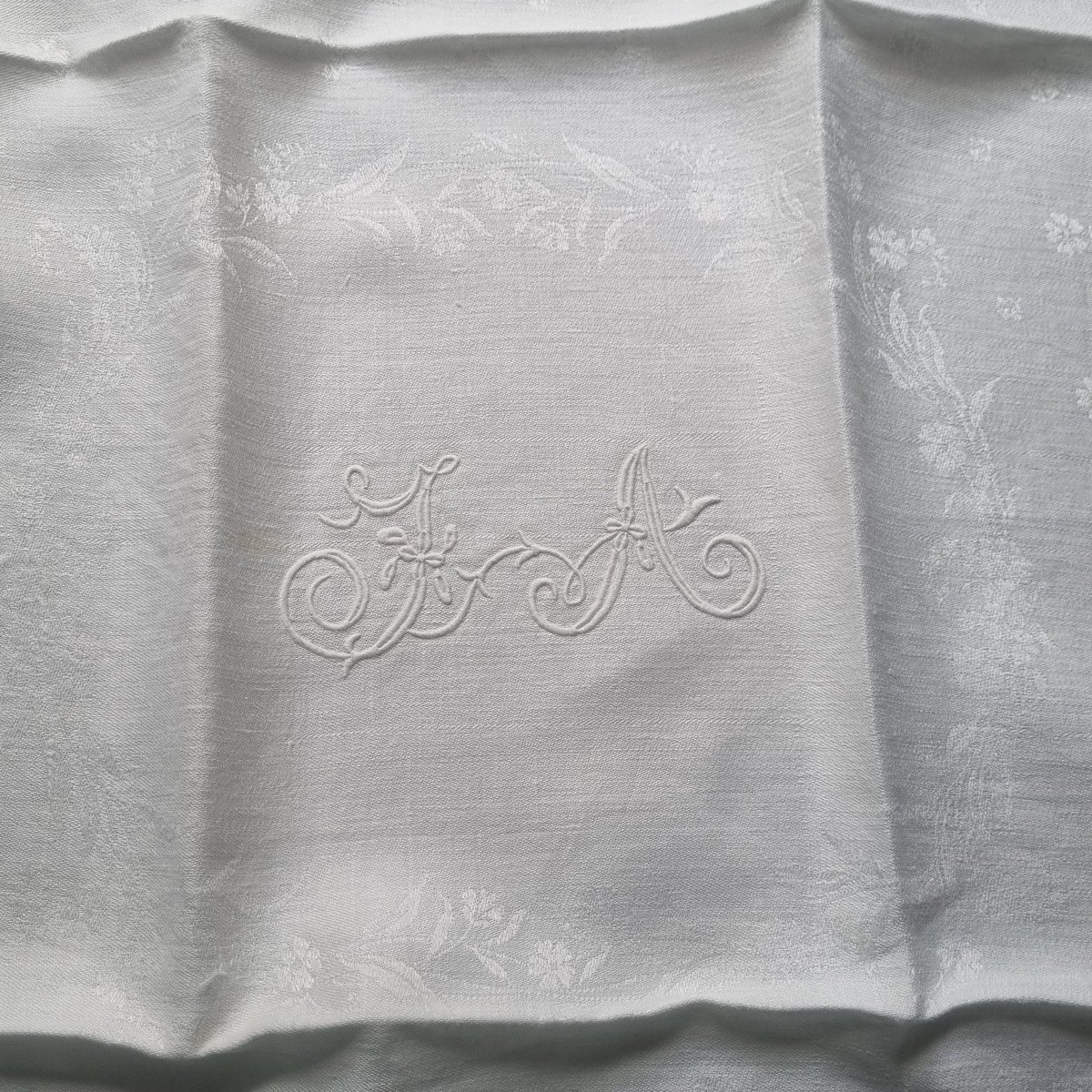 Service Of 18 Napkins And Tablecloth In Linen Thread Circa 1900-photo-1