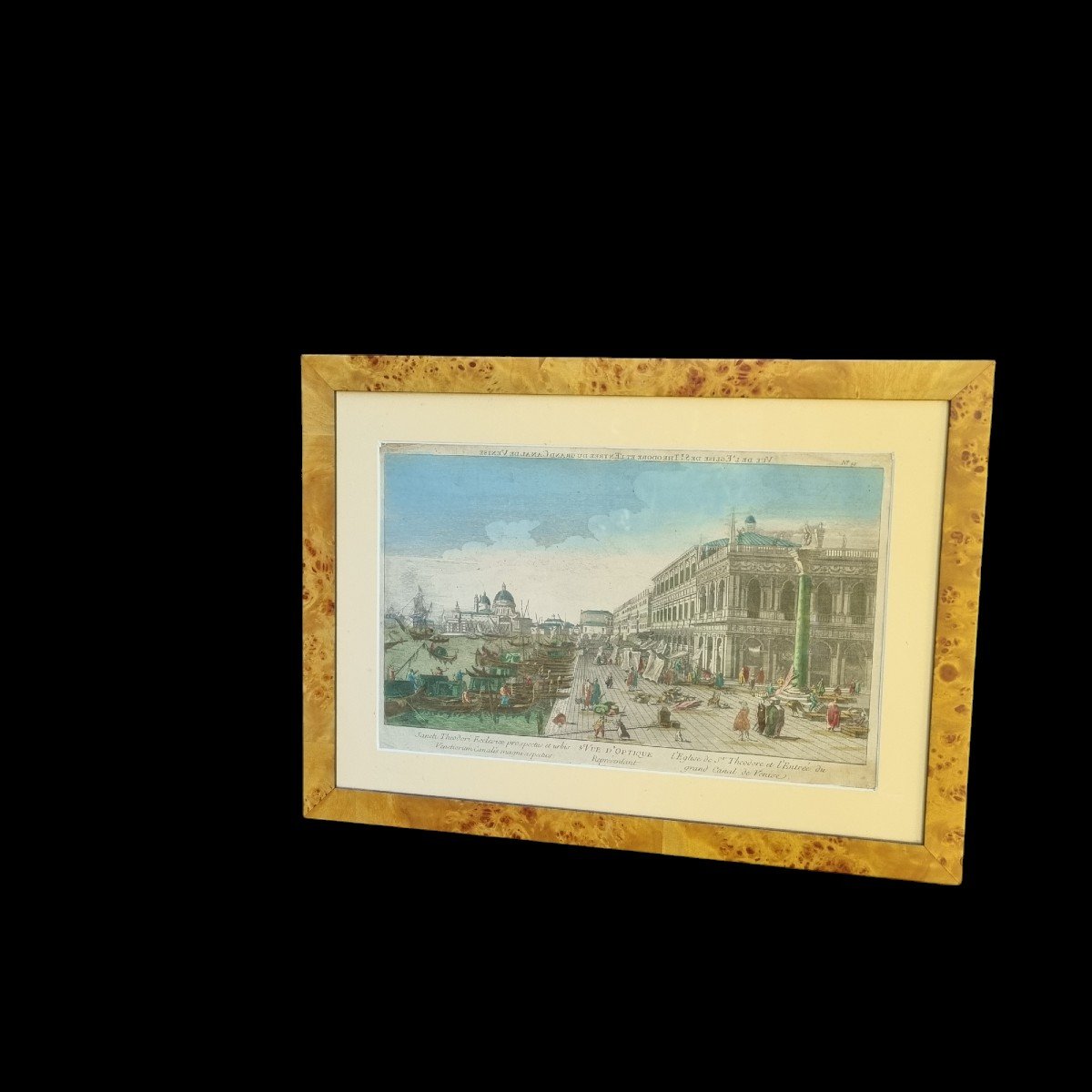 Optical View Of Venice Italy 18th Century Engraving Print-photo-1