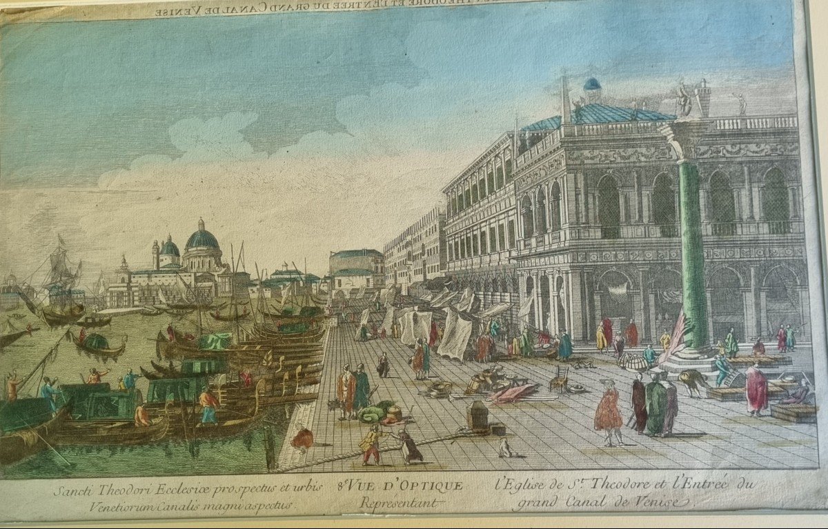 Optical View Of Venice Italy 18th Century Engraving Print