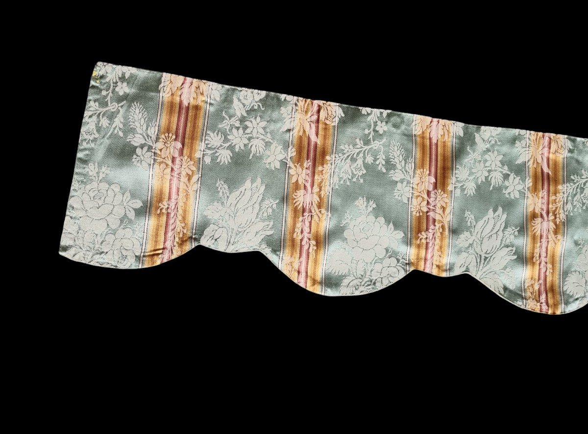 Valance Lambrequin Slope Lampas Silk Louis XVI Style 190x 22 Cm-photo-2