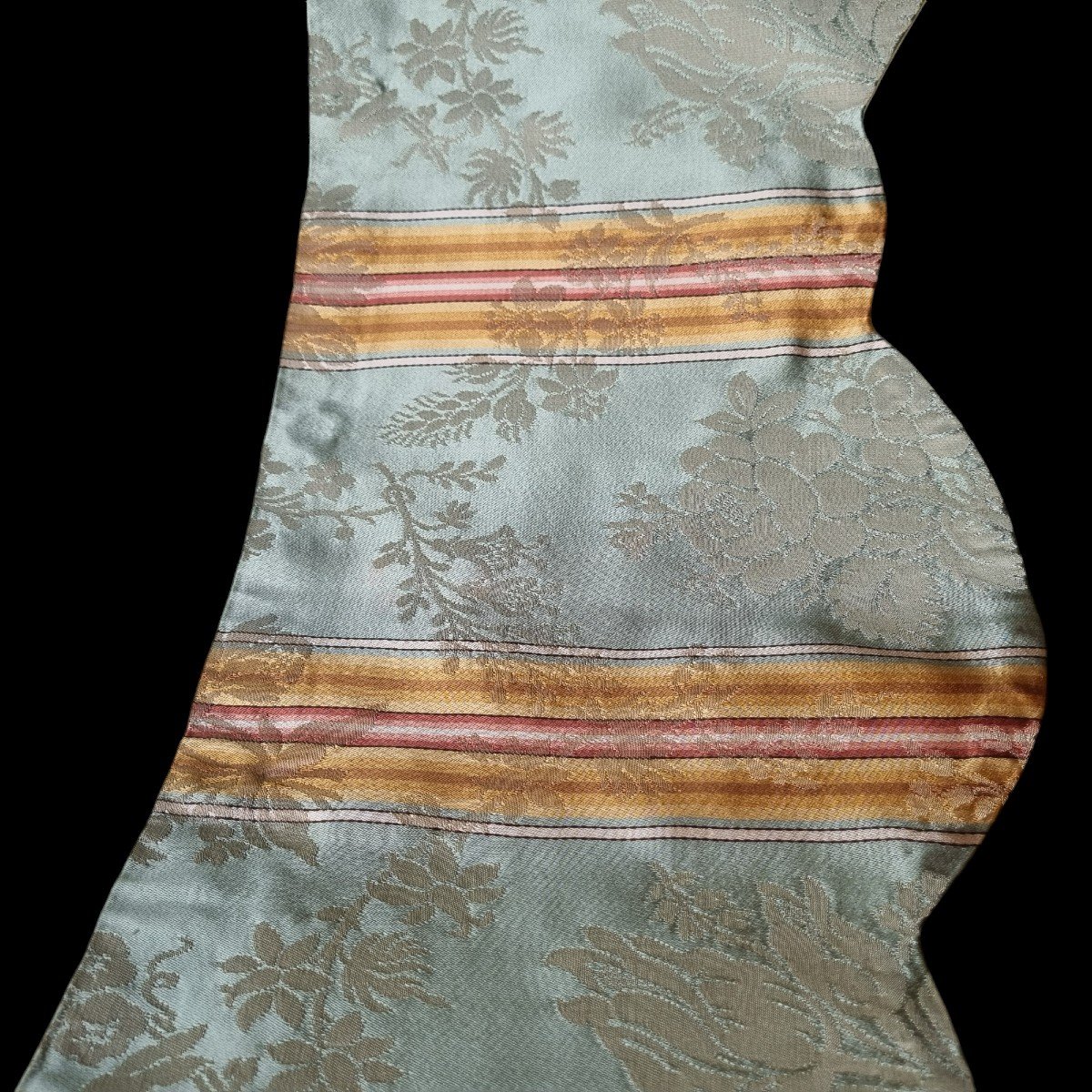 Valance Lambrequin Slope Lampas Silk Louis XVI Style 190x 22 Cm-photo-2