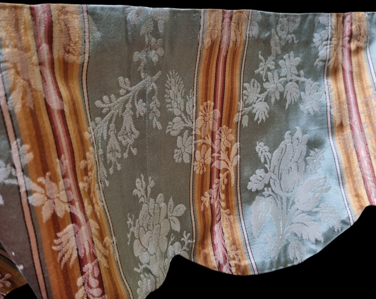 Valance Lambrequin Slope Lampas Silk Louis XVI Style 190x 22 Cm-photo-3