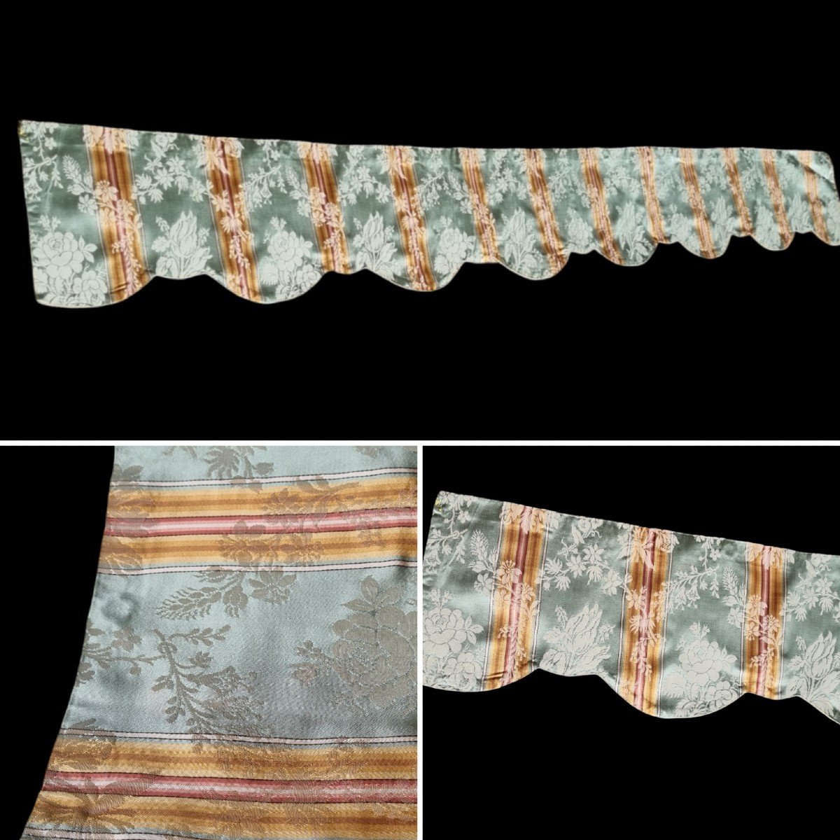 Valance Lambrequin Slope Lampas Silk Louis XVI Style 190x 22 Cm