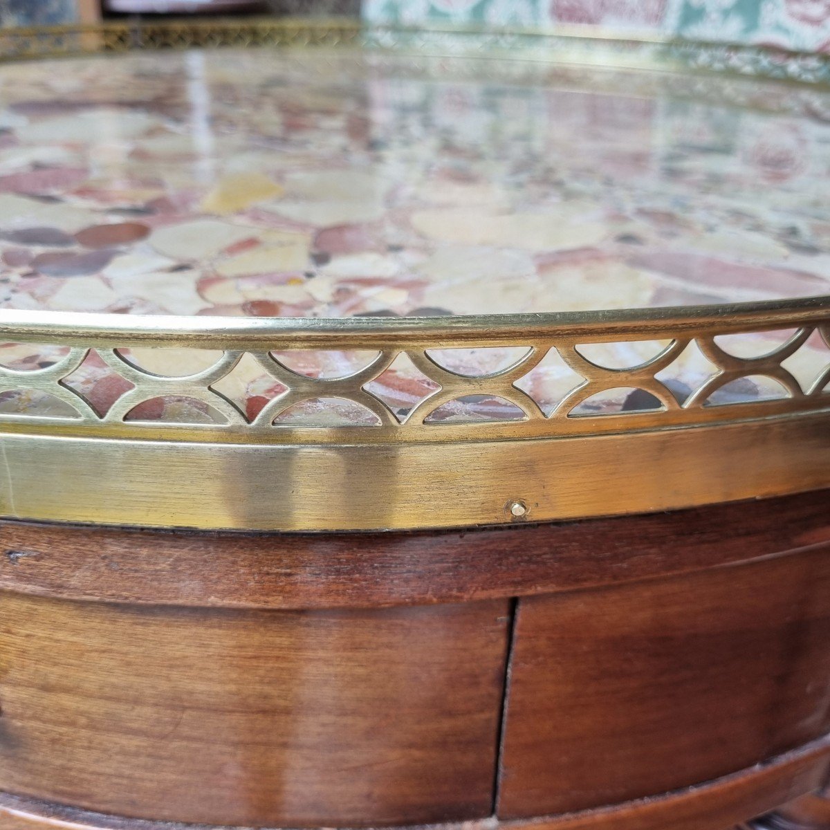 Bouillotte Table With Its Stopper Louis XVI Directoire Pedestal Table Mid-19th Century-photo-3