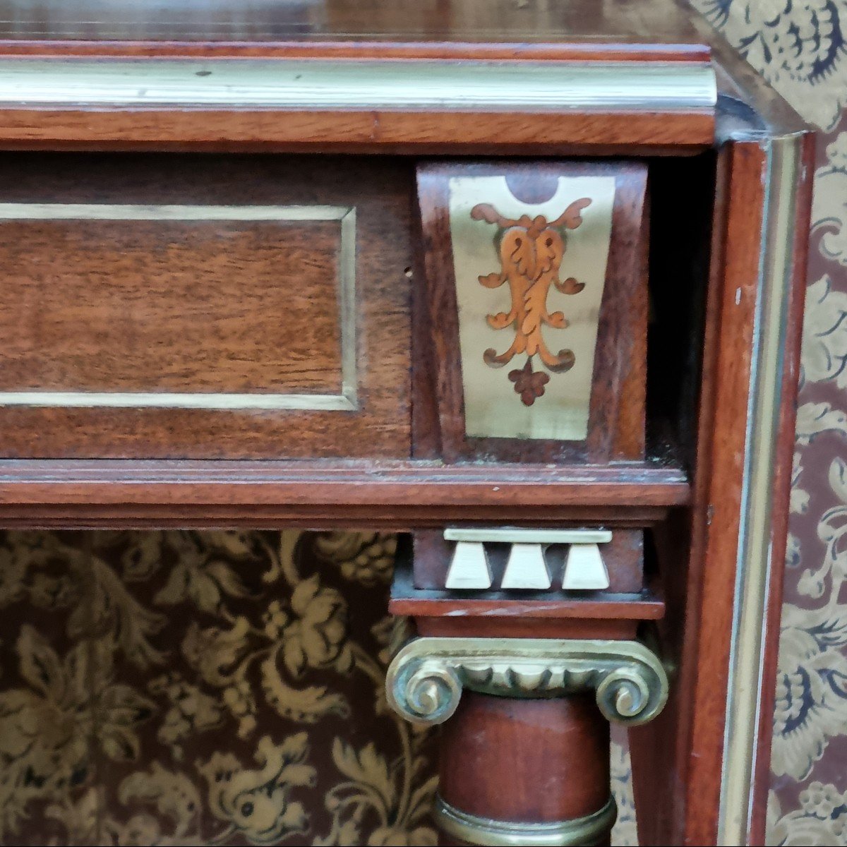 Mid-19th Century Napoleon III Louis-philippe Boulle Writing Table Console -photo-3