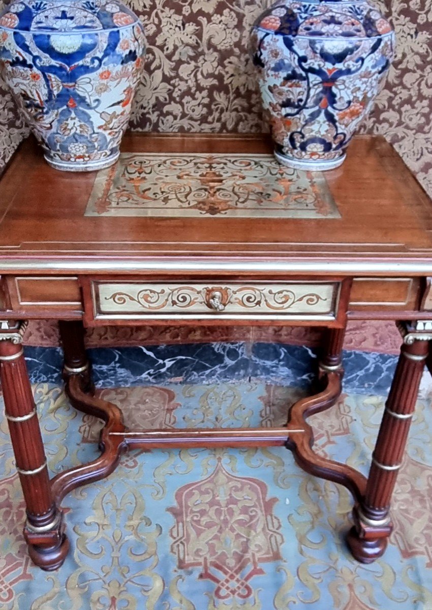 Mid-19th Century Napoleon III Louis-philippe Boulle Writing Table Console 