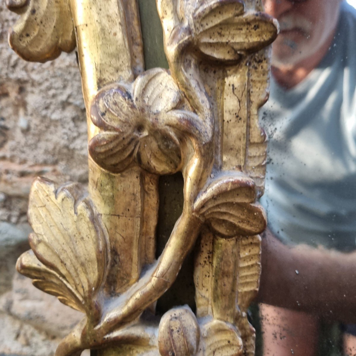 Large Louis XV Period Mirror In Gilt Wood -photo-4