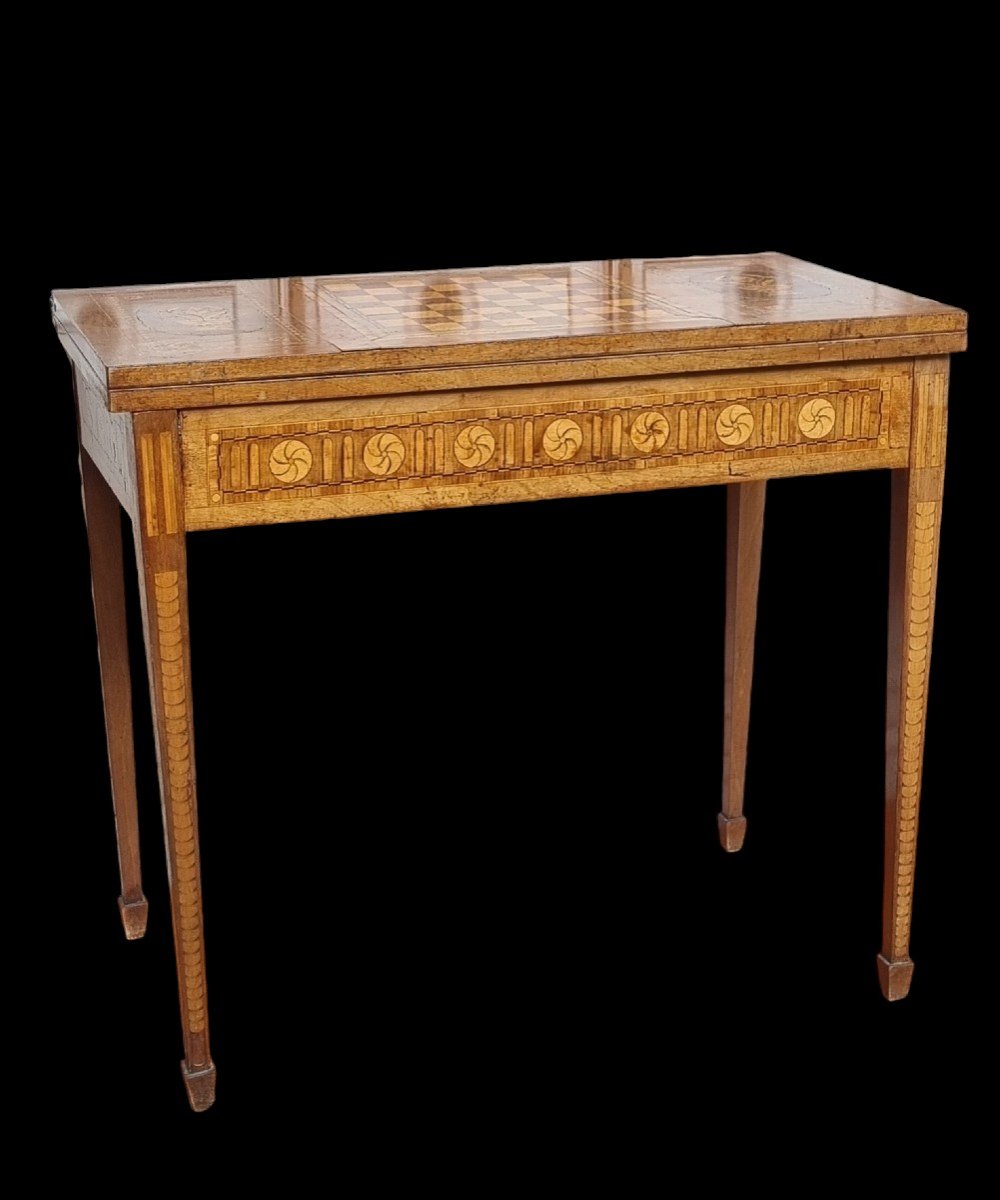 Louis XVI Period Marquetry Game Table, 18th Century-photo-2