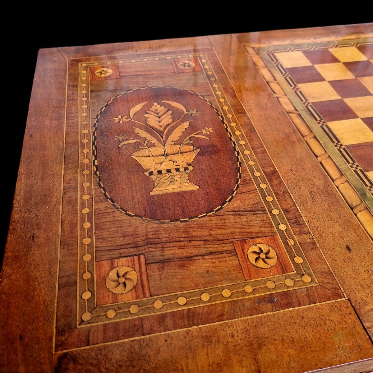 Louis XVI Period Marquetry Game Table, 18th Century-photo-2