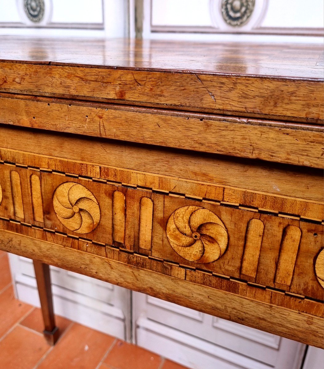 Louis XVI Period Marquetry Game Table, 18th Century-photo-3