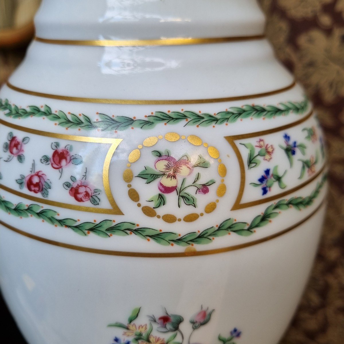 Haviland Limoges Porcelain Service Louveciennes Large Vase-photo-3