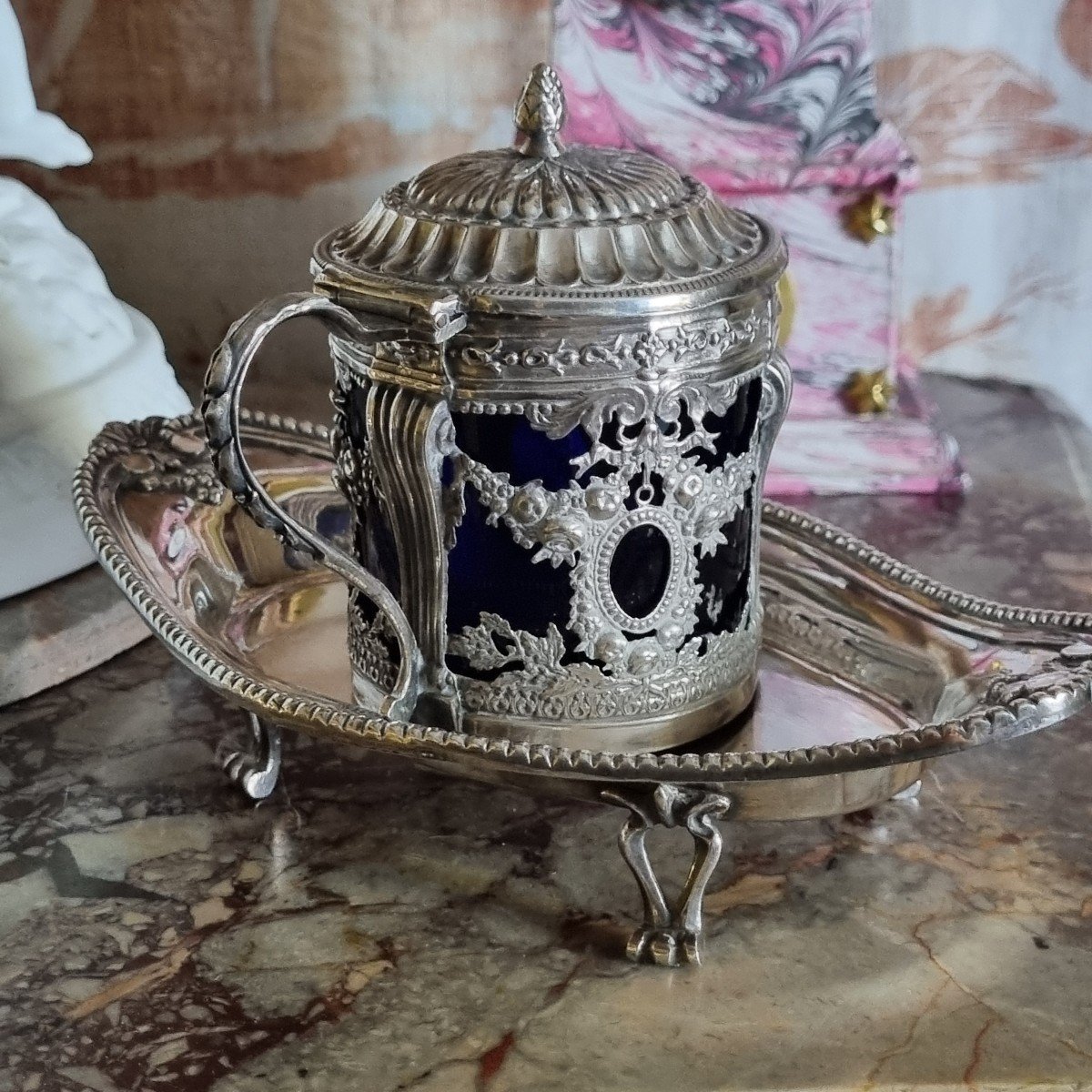 Mustard Pot Solid Silver XVIIIth Paris 1781 1789-photo-4