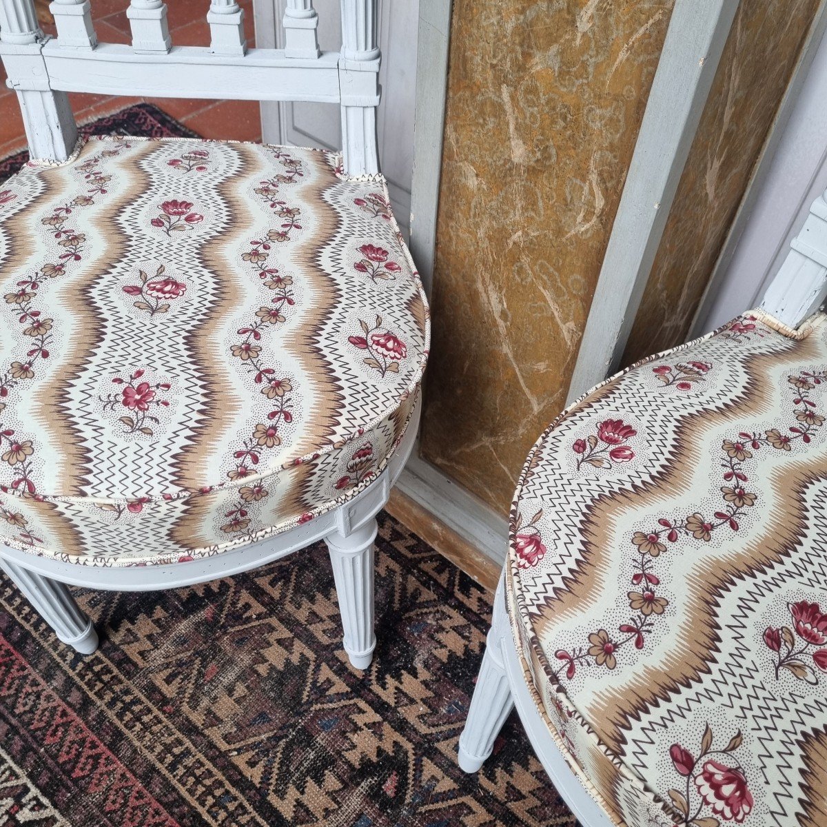 Pair Of Louis XVI Period Chairs 18th Century-photo-7