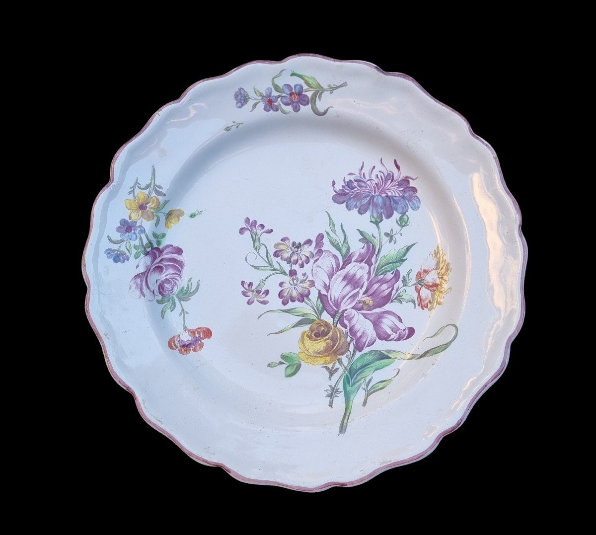 Luneville Earthenware Plate, Louis XV Period, 18th Century