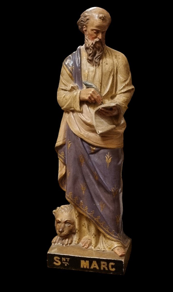 STATUE TERRE CUITE SAINT MARC ÉPOQUE NAPOLÉON III  XIXe