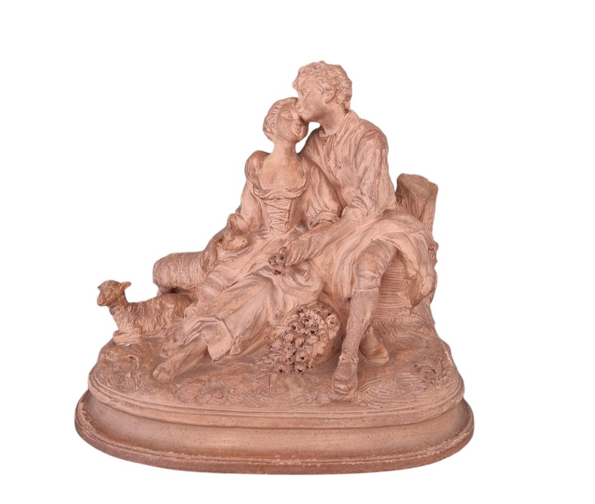 Joseph d'Aste Terracotta Scene Group Circa 1900 Louis XVI Style 18th Century