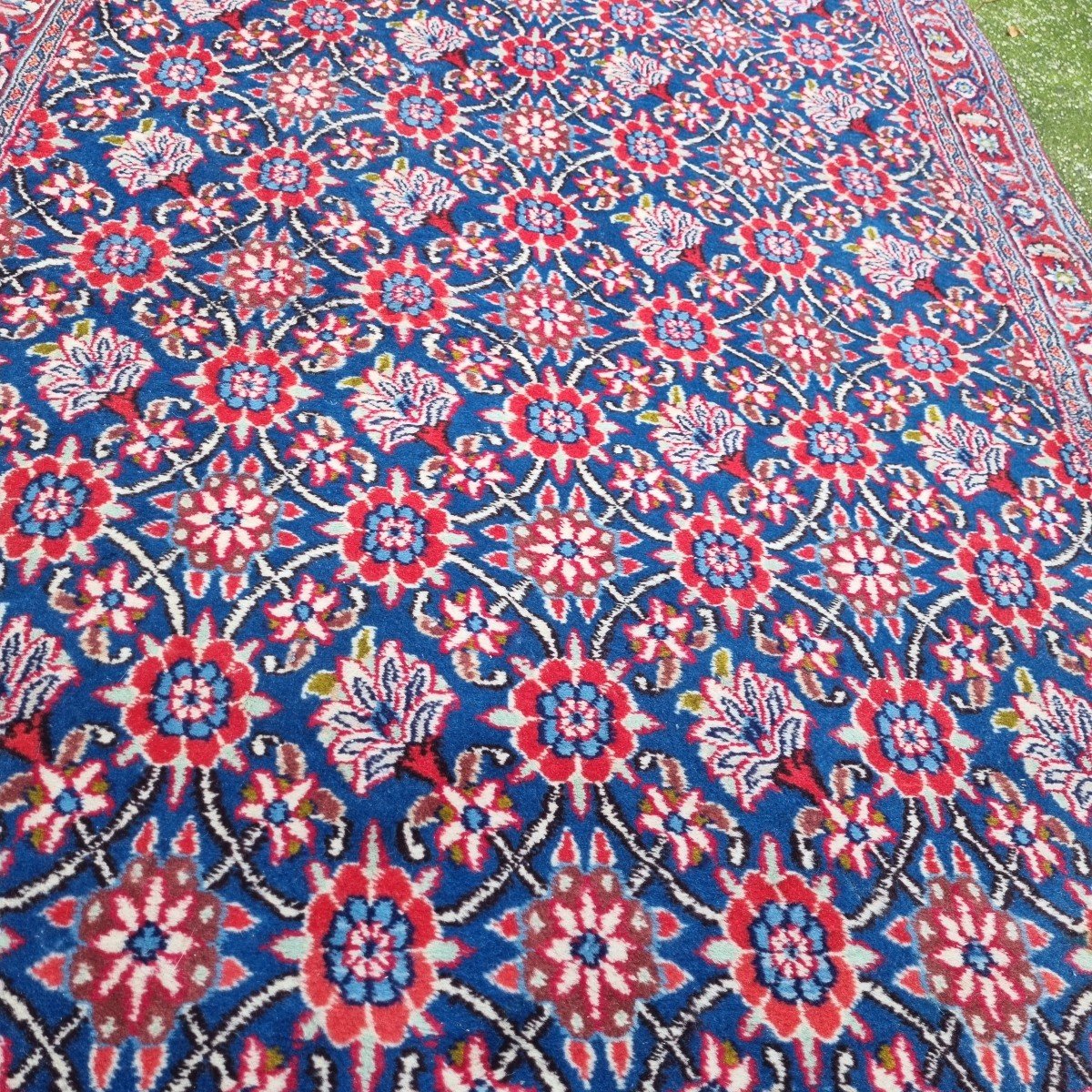 Handmade Oriental Persian Carpet Iran Veramin Veramine Circa 1980 210x115 Cm-photo-1