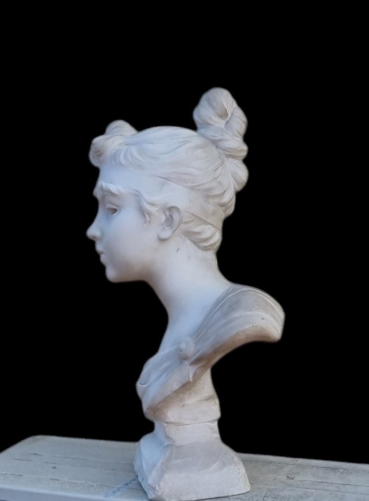 Emmanuel Villanis Large Bust Of Phryne In Carrara Marble Art Nouveau Jugendstil Liberty -photo-1