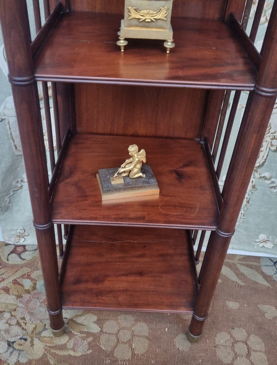 Bibus Shelf Small Mahogany Library Empire Period Charles X-photo-3