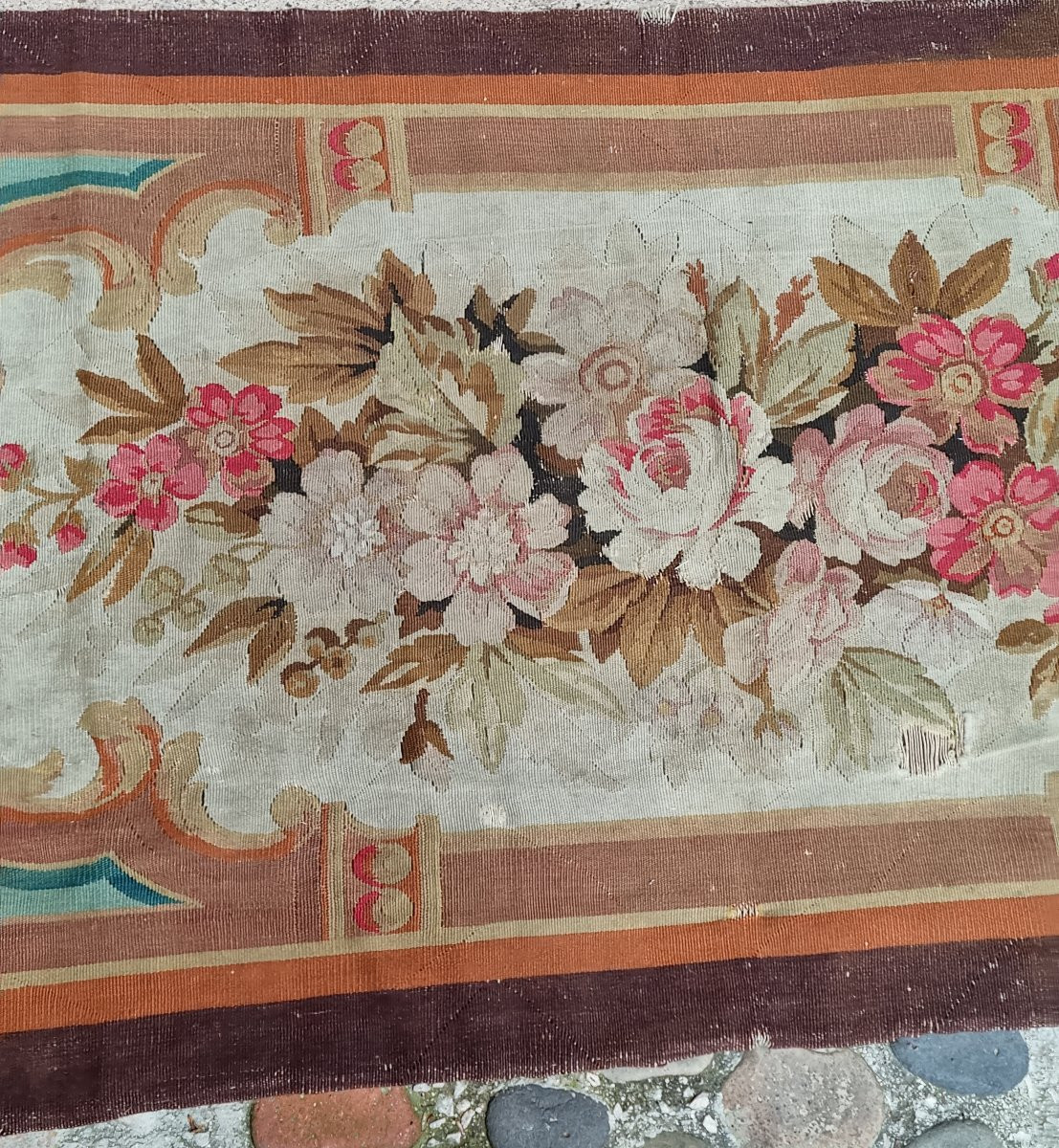 Aubusson Rug Napoleon III Period 91 X 200 Cm-photo-2