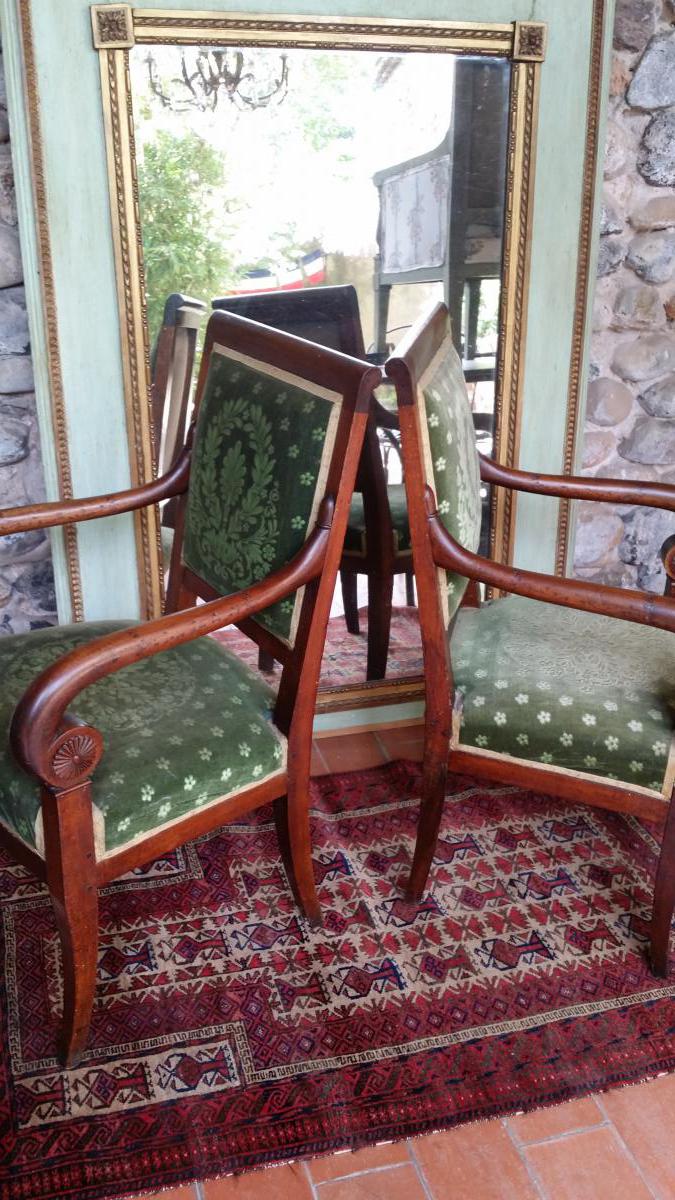 Pair Of Empire Period Walnut Armchair-photo-2