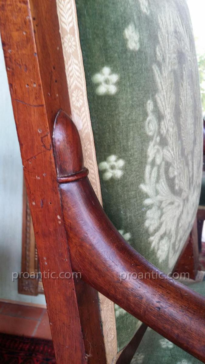 Pair Of Empire Period Walnut Armchair-photo-7