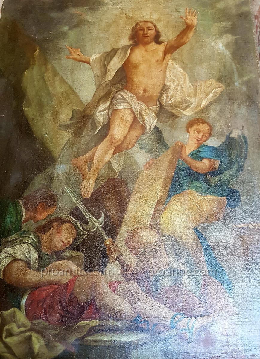 The Resurrection Of Jesus ​​oil Ste Toilet Epoque XVIII