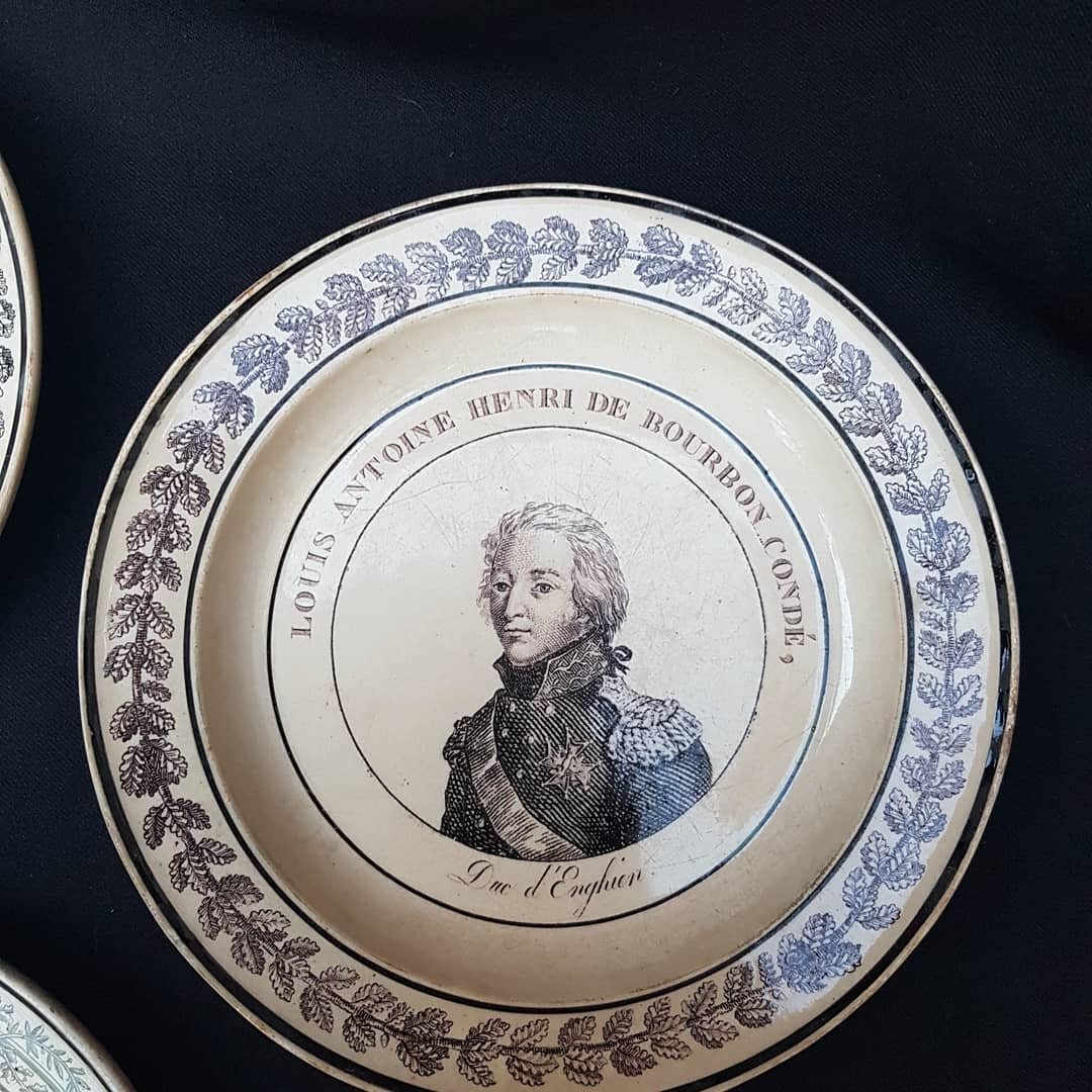 Set Of 4 Finish Plates Royalist Louis XVII Madame Royale Enghien Creil Choisy-photo-1