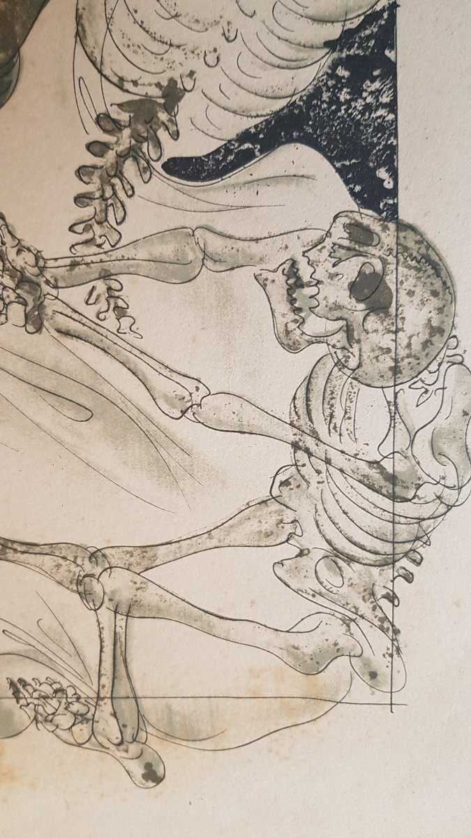 LITHOGRAPHIE HANS ERNI VANITÉ MEMENTO MORI DANSE MACABRE SUISSE XXe-photo-4